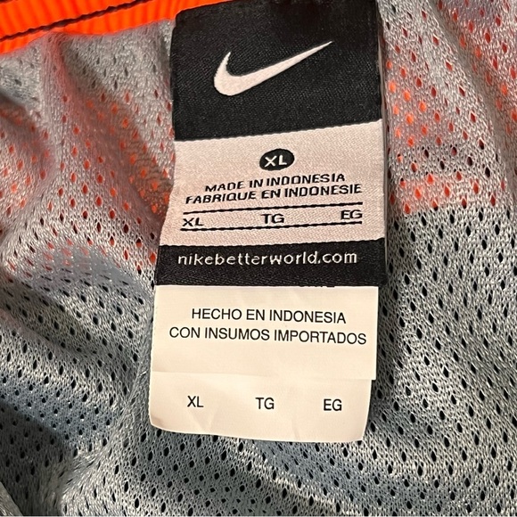 Nike Mens Swim Trunks Blue Orange Swoosh Logo Drawstring Beach Swimming Size XL - Picture 4 of 12